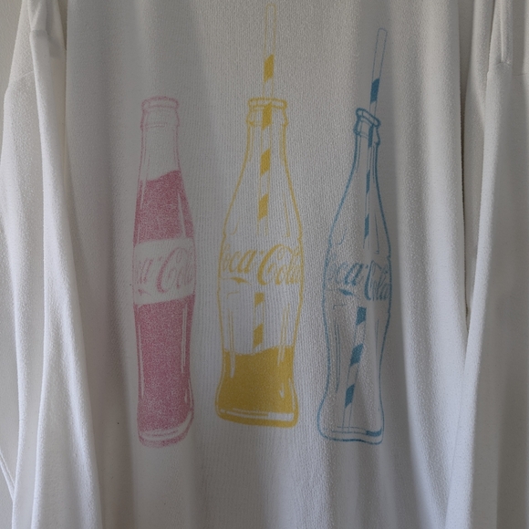 Wildfox Coca-Cola Roadtrip Sweatshirt Oversized Loose Extra Long Vanilla - XL - Picture 6 of 12